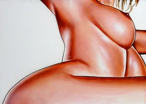 AKT NUDE Pin up NO. 753 EROTIK Bild EROTIC Print Art Kunst Grafik signiert,limit - Bild 1 von 3