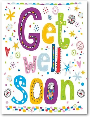 Large Get Well Soon Greeting Card-Blank Inside with White Envelope - 11.75"x9" - Image 1 of 4