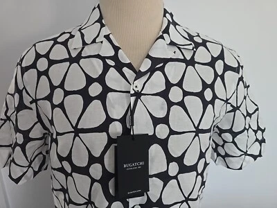 BUGATCHI FINE LINEN BLEND NEW Men's CASUAL SHIRT SIZE M - Image 1 of 4