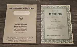 VINTAGE Milkeeper Cooling Tank Farm Equipment Manual & Warranty Sheet Advert - Picture 1 of 12