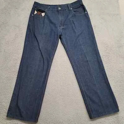 Red Ape Jeans Mens 40x32 Blue Denim Straight Baggy 90s Y2k Hip Hop Embroidered - Image 1 of 4