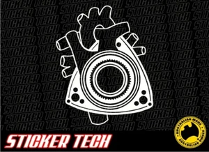ROTARY HEART STICKER DECAL TO SUIT MAZDA 13B 12A ENGINE R100 RX2 RX3 RX4 RX7 RX8 - Picture 1 of 2