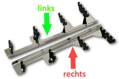 Soporte de cable de encendido cromado guía de cable de encendido carril de cable barra de cable de encendido derecha + izquierda - Imagen 1 de 4