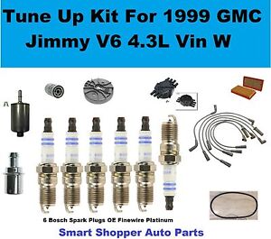 1999 GMC Jimmy Distributor Cap Rotor, Oil Air Fuel Filter, PCV Valve Spark Plug 