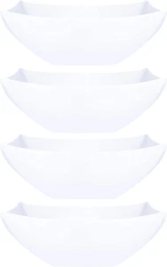 Disposable Square Serving Bowls, Party Snack or Salad Bowl, Plastic Clear or Whi - Picture 1 of 7