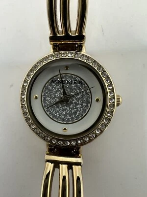 Reloj Anne Klein Mujer Nueva Batería 23MM 6.5" Esfera Blanca AK/1380 Tono Dorado V Foto 1 de 4