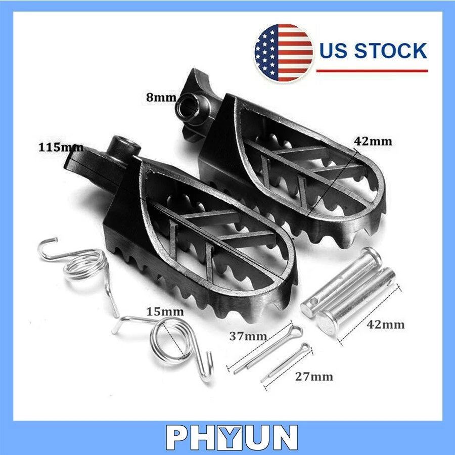 2x Pin reposapiés delantero de acero inoxidable negro Dirt Pit Bike universal EE. UU. Foto 1 de 4