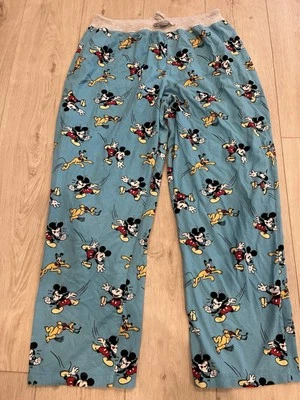 Disney Mickey And Pluto Blue Lounge Pants Grey Waistband XL - Image 1 of 3