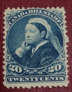 1868 Canada #FB48 Bill stamps/,Blue 💙 M NG 20cts .(2107-8) - Picture 1 of 2