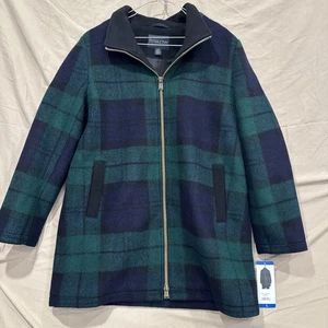 Pendleton Wool Walker Coat Women’s Large Peacoat Trench Blue Green New With Tag - Picture 1 of 10