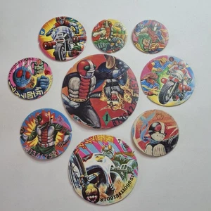 Kamen Rider 9 x Round Menko Bulk Sale Marumenko Vintage Japan Showa (F) - Picture 1 of 11