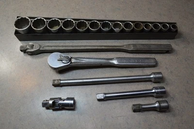 Vintage Craftsman 20pc 1/2" Drive SAE 12pt Socket Set, 1/2" to 1-1/4", =V=, USA - Image 1 of 4