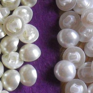 BUTTONS HALF PEARL SHANK BUTTON      SAMPLE PACK PRICE PER 2 BUTTONS - Picture 1 of 1