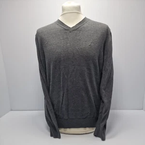 Grey Knitted Cotton Jumper Sweater Yachting Size L - Picture 1 of 4