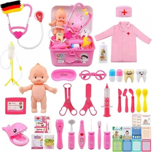 Arztkoffer Kinder, Medizinisches Spielzeug mit Arztkittel, Doktor Rollenspiel - Bild 1 von 16
