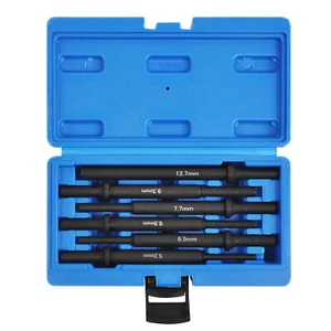 3/16”1/4”9/32”5/16”3/8”1/2” Pneumatic Air Hammer Punch Tool, 7" Long Drift Set - Picture 1 of 6