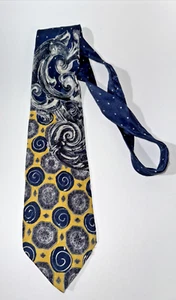 Hubert Milano Mens Abstract Tie Vintage Made in Italy 100% Silk 58 X 3 3/4inches - Picture 1 of 6