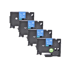 4PK Compatible Brother TZe-525 TZ-525 White on Blue Label Tape PT-2610 0.35" - Imagen 1 de 11
