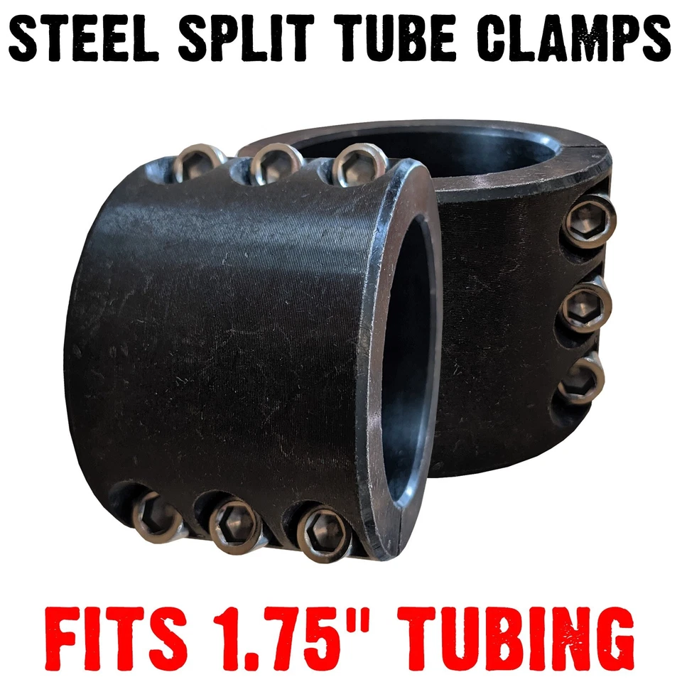 Pair 1.75" Tube Clamps Polaris RZR 570 800 900 XP1000 Turbo Custom Fabrication - Image 1 of 4