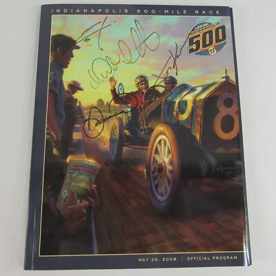2008 Indianapolis 500 Program 4 Signatures Hideki Mutoh Andretti Patrick Kanaan - Image 1 of 4