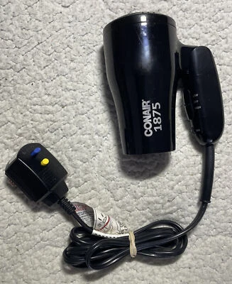 Conair 1875 Hair Dryer 127AM Folding Handle Travel Black 1875W - Image 1 of 4