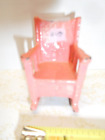 Antique or Vintage Painted PINK Metal Doll House Rocking Chair