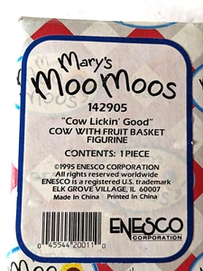 Enesco- Mary Moo Moos- #142905- "COW LICKIN GOOD" APPLES THANKSGIVING in box - Picture 1 of 7