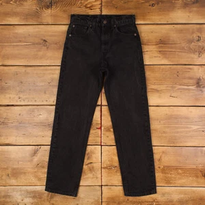 Vintage Levis 505 Jeans 28 x 30 USA Made 90s Dark Wash Straight Black Womens - Picture 1 of 9
