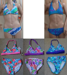 O'RAGEOUS multi floral/piece sign halter swim top&bikini bottom set,4,5,6X,14,16 - Picture 1 of 20