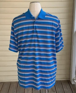 Camisa Polo Nike Golf Dri Fit Estándar Malla Líquida Para Hombres XL Deportiva Azul Rayas - Imagen 1 de 6
