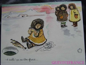 MN148 - MENU HUMORISTIQUE CUISINE ESQUIMAUDE - JEAN BELLUS - Bild 1 von 3