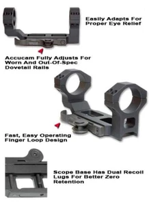 GG&G GGG-1238 AC-30 Accucam Quick Detach Scope Mount Base mit 30mm Integralringen - Bild 1 von 5
