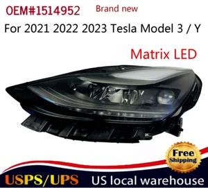For 2021-2023 Tesla Model 3 /Y Left Matrix Headlamp OEM 1514952 Brand New - Picture 1 of 8