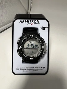 Armitron Pro Sport Mens Chronograph Black Strap Watch 45/7099blk V26 - Picture 1 of 24