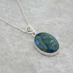 Silver 925 necklace & pendant - natural Eilat stone Israel ! Gift Jewelry & Love - Picture 1 of 1