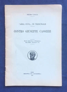 Pietro Lancia CONTRO GIUSEPPE CASSIERI "Aria Cupa" in Tribunale 1953 - Imagen 1 de 3