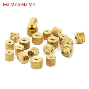Knurled Thumb Nuts M2 M2.5 M3 M4 Through Hole Brass Round Hand Grip Knobs Nuts - Picture 1 of 5