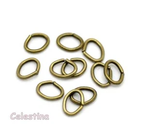 200 x ovale antike Bronze offene Biegeringe - 5 mm x 4 mm - ovale Glieder Creolen - Bild 1 von 3
