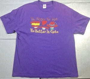 Vintage 90er Damen lila T-Shirt Gr. XL The Bigger The Hat The Better It Gets - Bild 1 von 7
