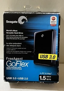 BRAND NEW Seagate GoFlex 1.5TB Portable External USB 3.0 Hard Drive 9ZFAD1-500 - Picture 1 of 10