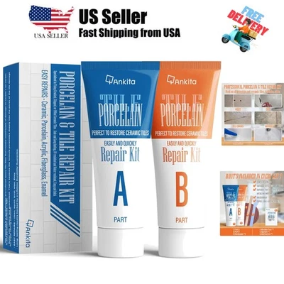 Kit de reparación de porcelana blanca, fregadero astillado de alto brillo y kit de reparación de azulejos para Quic... Foto 1 de 4