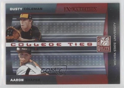 2008 Donruss Elite Extra Edition College Ties Red /50 Aaron Shafer Dusty Coleman - Image 1 of 2