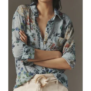 Pilcro The Romy Relaxed Floral Print Button Down Shirt sz XXS - Picture 1 of 4
