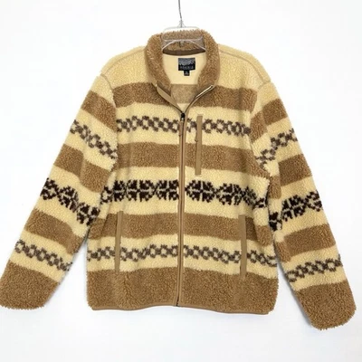 J. Chaqueta polar nórdica Crew para hombre XL tostada Sherpa cremallera completa AF110 acogedora forrada cálida Foto 1 de 4