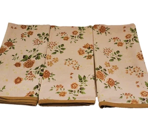 ABC Carpet & Home Cloth Napkins 100% India Cotton Apricot Salmon Floral Pattern - Picture 1 of 24