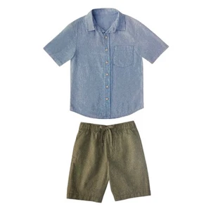 Member's Mark Boy's 2-Piece Button-Down Shirt & Drawstring Short Set (Chambray, - Picture 1 of 3