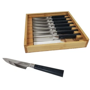 Williams Sonoma Eastern 10" Steak Knives Set/8 Silver Black  - Picture 1 of 7