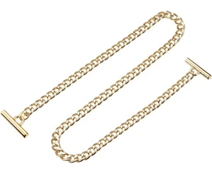 Gold Tone Flat Chain Strap 12 Inch Long Double Toggle Clasp For Purses & Bags - Picture 1 of 1