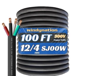 Cable SJOOW de 100 pies 12/4 12 AWG 4 conductores SO cable - calibre 12 4 conductores... - Imagen 1 de 6