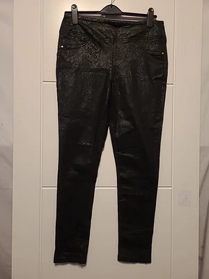 Womens Black snake patterned Jeggings size 12 George - Image 1 of 4